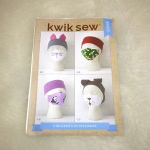 Kwik Sew K4363 Children's headbands, hats, and face covering, face mask NWT